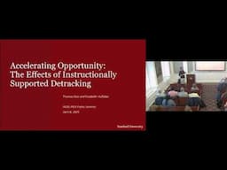 PIER Public Seminar Series - Tom Dee, Stanford University