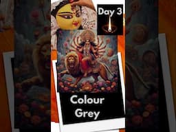 3rd Navratri Grey Colour Chandraghanta Maa half-moon on forehead #durgamaa #durgapuja #navratri