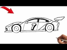 How to Draw Nascar Race Car Step By Step | Easy Car Drawings