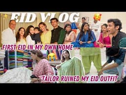 EID Outfit from Scratch RUINED! First Eid in OUR OWN HOME 🥹 Fulfilling Eid Vlog #HustleWSar