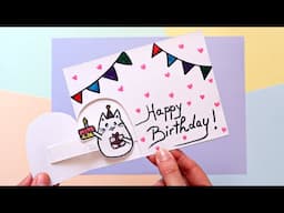 DIY Cute Birthday Card Idea | Open to see Pop Up Card Tutorial
