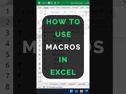 How to use Macros in Excel