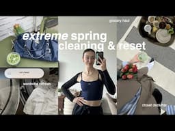 SPRING RESET ROUTINE🌷deep clean, declutter my closet, clothing haul, productive energy & satisfying