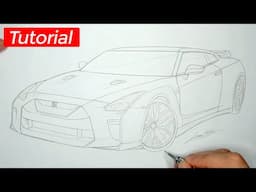 COMO DESENHAR UM NISSAN SKYLINE GT-R R35 (Passo a passo narrado para iniciantes)