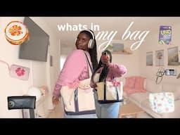 whats in my bag!! ll bean boat tote | bag charms | favorite products | everyday bag 🍒✨👜