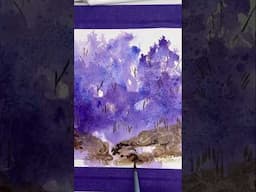 Beginners, Super Simple Abstract Watercolor Landscape, With a Little Drama...
