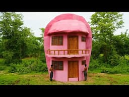 [full Video] Building a Mud House Shaped Like a flower !  🛖🎨