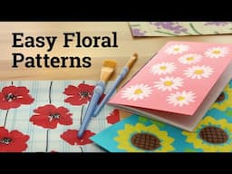 5 Easy Flower Patterns to Paint on Book Covers & DIY Scrapbook Paper!