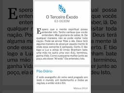 Pão Diário: O Terceiro Êxodo - WMB
