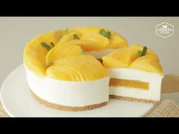 비주얼 폭발✨ 생망고를 그대로 올린 노오븐 망고 치즈케이크 만들기 | No-Bake Fresh Mango Cheesecake Recipe | Cooking tree
