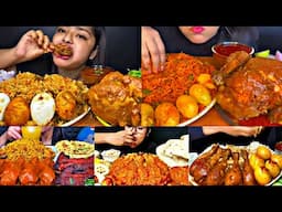 ASMR EATING SPICY CHICKEN BIRYANI, CHICKEN CURRY, EGG CURRY | BEST INDIAN FOOD MUKBANG|Foodie India|