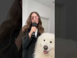 Singing with my dog 🐶 🎶 #song #singing #girl #dog #samoyed #lipsync