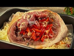 🍗 NICHT FRITTIEREN! Alles in eine Schweinshaxe wickeln und für 2 Stunden in den Ofen geben
