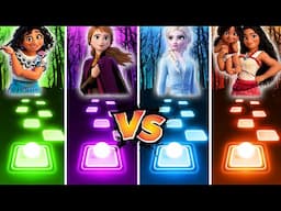 Encanto Mirabel Vs Frozen Anna Vs Frozen Elsa Vs Moana 2 - Tiles Hop!