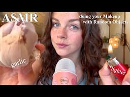 ASMR Doing your Makeup with RANDOM Objects!