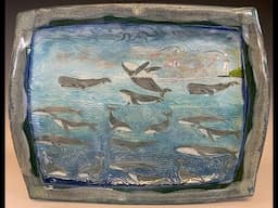 Using Kiwi underglazes for watercolour painting.