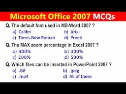 MS Office 2007 MCQ with Practical