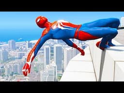 SPIDERMAN CRAZY JUMPS/FALLS #21 (GTA 5 Spider-Man Fails)