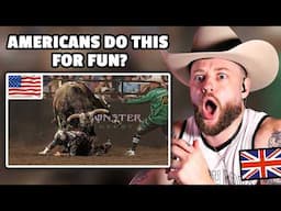 SHOCKED BRIT Reacts to WILDEST Bull Riding Wrecks!