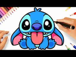 HOW TO DRAW CUTE STITCH EASY 😛