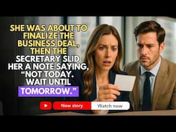 She Was About to Finalize the Business Deal, Then the Secretary Slid Her a Note Saying, "Not Today..