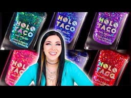Holo Taco Off the Deep End Nail Polish Collection Swatches - Jelly Flakies! || KELLI MARISSA