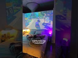 Cozy gaming on a projector bed setup 📺 #setups #cozygamer