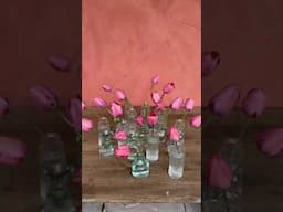 Bud vases with tulips, ranunculus and apple blossom - for your pleasure x