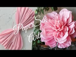 Giant Crepe Paper Flowers for wall decor, Handmade Peony,flores de papel Crepe DIY@PaperSaiarts