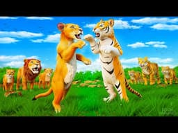 Cubs Clash! Lion and Tiger Cubs Fight Turns Into Full Jungle Family War | Wildlife Adventures 2025
