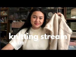 down to 17/22 wips!! pick up my knot cardigan once again // knitting stream #178