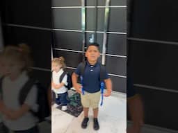 Mom and dad catch son trying to take his baby sister to school with him  #shorts