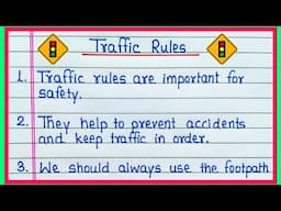 10 lines on Traffic Rules in English | Essay on Traffic Rules | Traffic Rules essay