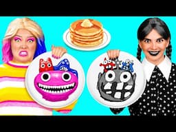 Pancake Art Challenge with Wednesday Addams | Funny Challenges by Fun