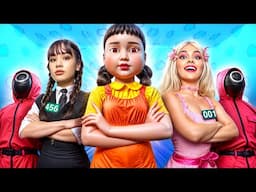 Hide and Seek by SQUID GAME! Wednesday vs Barbie!