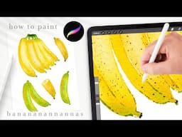 Let's paint watercolor bananas in procreate 🍌 Procreate watercolor tutorial for beginners