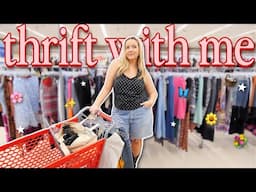 come thrift with me for SPRING trends! 🌸🛒 (under $25 thrift haul!)