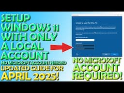 🔵 New Method -  April 2025 - Setup Windows 11 With a Local Account Only - NO MS ACCOUNT REQUIRED!🔵