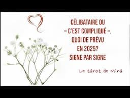 CÉLIBATAIRE OU « C’EST COMPLIQUÉ ». QUOI DE PRÉVU À FIN 2025? SIGNE PAR SIGNE. PARTIE 1