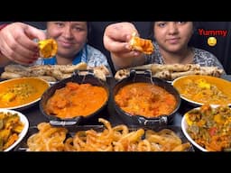 Eating Masala chaap, Matar Paneer, Mix Veg, Butter Roti I Food Challenge I Mukbang I Foodie Gd