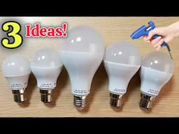 Don't Throw Out Old Bulbs! 💡 3 interesting ideas from waste bulb | waste led bulbs craft, Upcycling