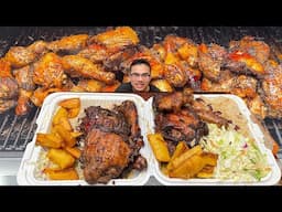 Smoked Jamaican Jerk Chicken, Scotch Pepper Seasoning Rice & Peas, Green Seasoning Coleslaw Recipe