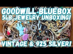 SO MUCH VINTAGE 😍 925 SILVER! Goodwill BlueBox 5lb Jewelry Jar Unboxing #jewelryunboxing #jewelryjar