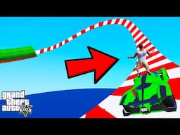 FRANKLIN TRIED STEEP UPWARD TRACK PARKOUR RAMP CHALLENGE IN GTA 5 | SHINCHAN and CHOP