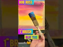 Bob Ross one inch brush beautiful blue trees #bobross #howtopaint #shorts