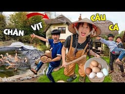 Thử Thách 24h Ở Nhà Người Lạ - Câu cá Tìm Trứng Vịt Ăn Lẩu