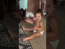 Elana dancing to her jam on this hot #memorialday #baby #cute #fun #strawberryshortcake #babygirl