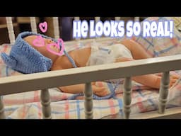 Birth of new baby 👶🏻 Silicone Full Body Doll Box Opening - He looks so real! (the dolls aren't real)