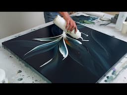 🫶NEW!! ABSTRACT PAINTING with Lively Oceanic Scrapes |  Acrylic Modern Art
