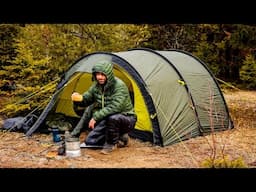 Camping in Heavy Rain With Tent Solo Adventure